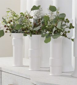 White Collar Vases