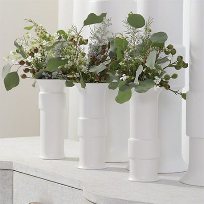 White Collar Vases