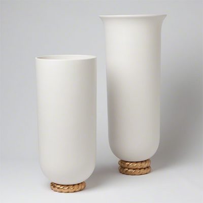 Golden Ceramic Rope Vases